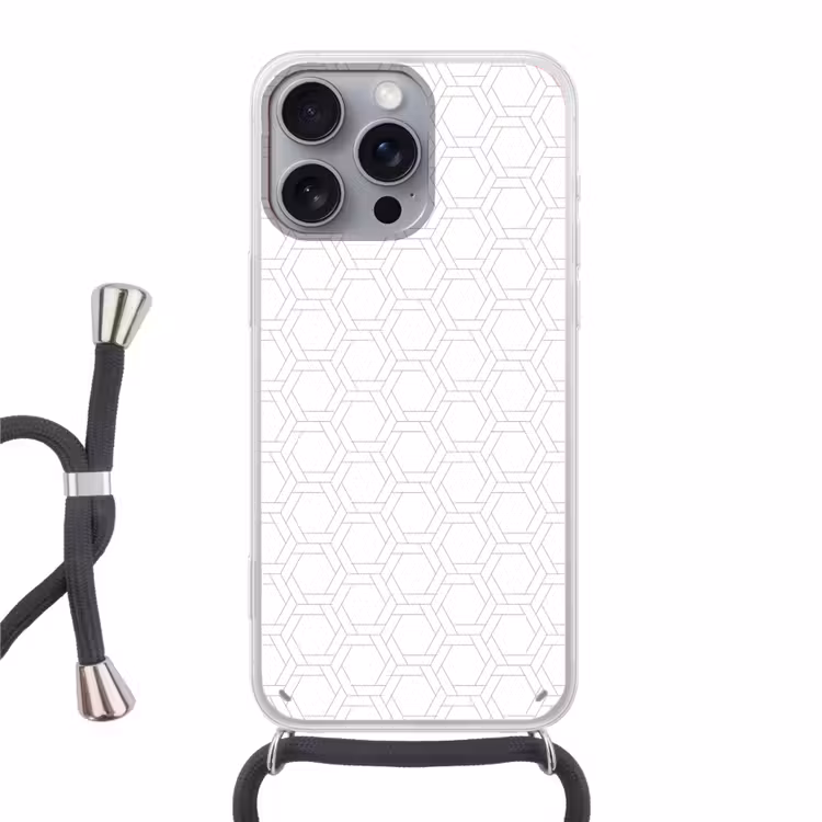 Grafisch - Patroon - Modern Hoesje iPhone 16 Pro Max met koord klein 804 -3d