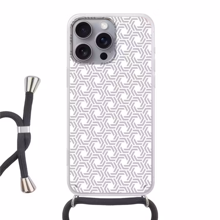 Grafisch - Patroon - Modern Hoesje iPhone 16 Pro Max met koord klein 804 -3d