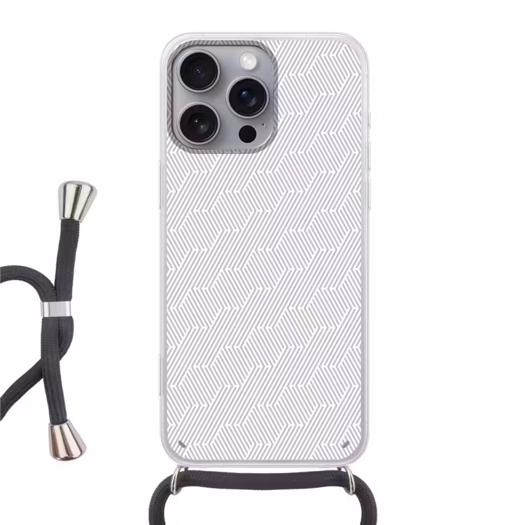Grafisch - Patroon - Modern - Geometrisch Hoesje iPhone 16 Pro Max met koord klein 804 -3d