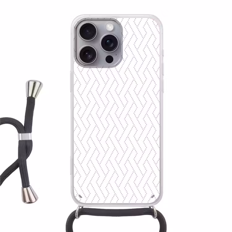 Grafisch - Patroon - Modern - Geweven Hoesje iPhone 16 Pro Max met koord klein 804 -3d