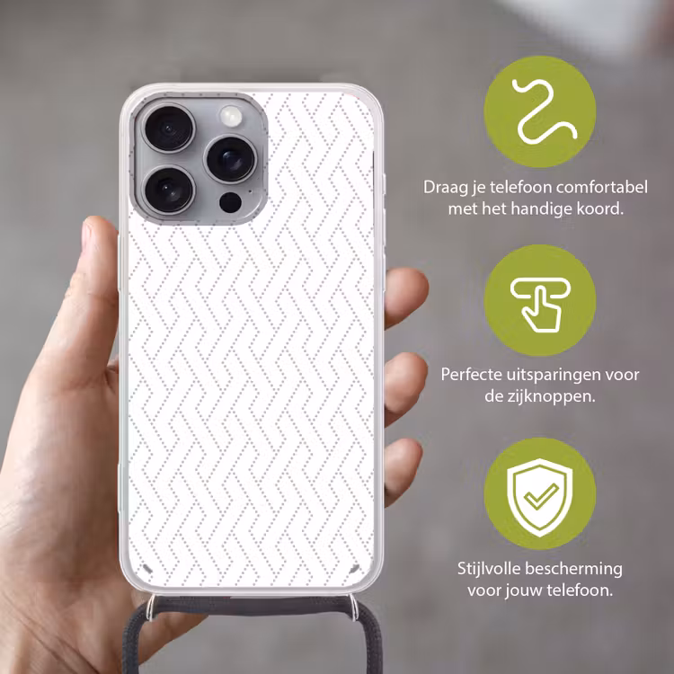 Grafisch - Patroon - Modern - Geweven Hoesje iPhone 16 Pro Max met koord klein 804 -sfeer2_NL
