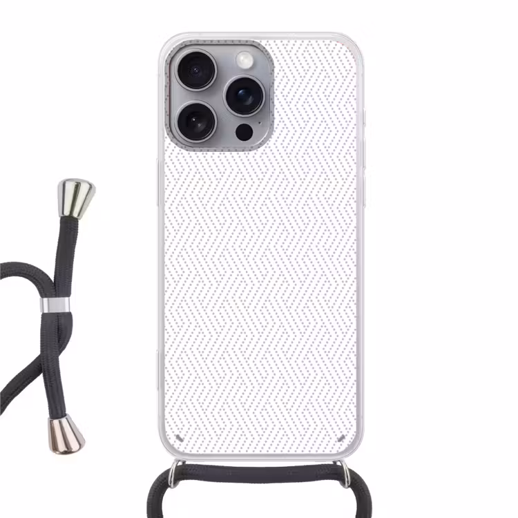 Grafisch - Patroon - Modern - Stippen Hoesje iPhone 16 Pro Max met koord klein 804 -3d