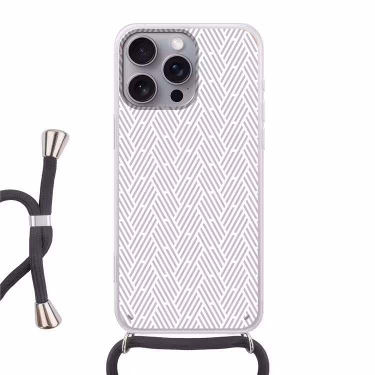 Grafisch - Patroon - Modern - Strepen Hoesje iPhone 16 Pro Max met koord klein 804 -3d