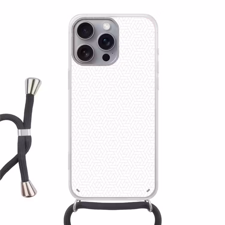 Grafisch - Patroon - Modern - Tegels Hoesje iPhone 16 Pro Max met koord klein 804 -3d