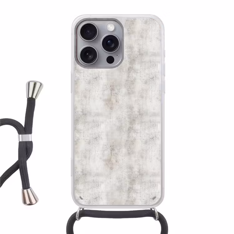 Grijs - Beton - Verweerd Hoesje iPhone 16 Pro Max met koord klein 804 -3d