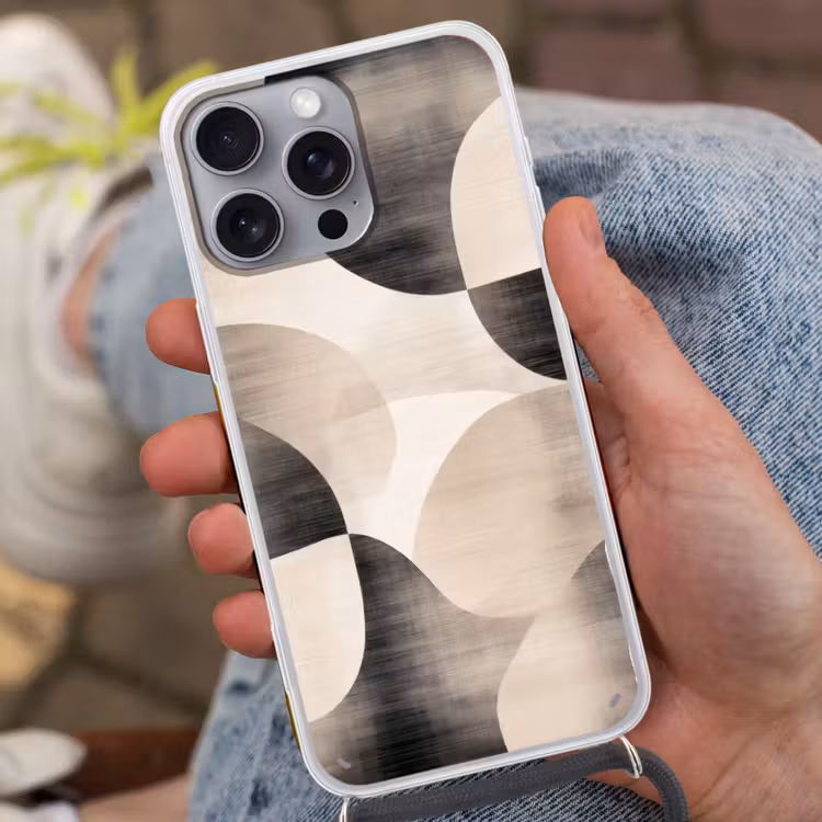 Grillige vormen - Subtiele overgangen - Dynamisch Hoesje iPhone 16 Pro Max met koord klein -sfeer3