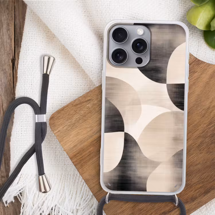 Grillige vormen - Subtiele overgangen - Dynamisch Hoesje iPhone 16 Pro Max met koord klein -sfeer4