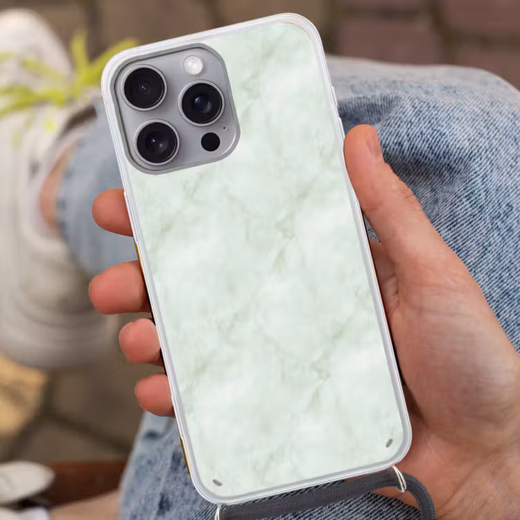 Groen - Marmer - Vloeiende aders Hoesje iPhone 16 Pro Max met koord klein 804 -sfeer3