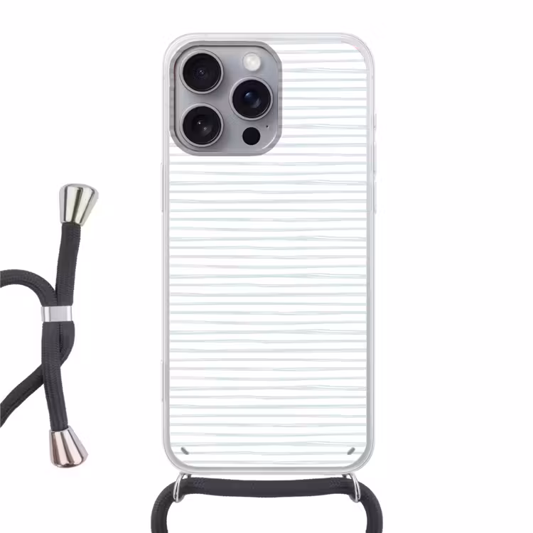 Zee - Sfeer - Strepen - Groen Hoesje iPhone 16 Pro Max met koord klein 804 -3d