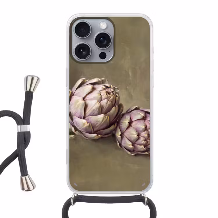 Telefoonhoesje met koord - Groente - Stilleven - Schilderij - Groente - Stilleven - Schilderij Hoesje iPhone 16 Pro Max met koord klein