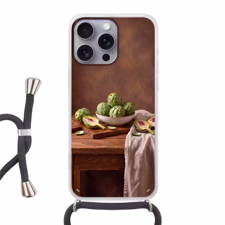 Telefoonhoesje met koord - Groenten - Artisjok - Keuken - Groenten - Artisjok - Keuken Hoesje iPhone 16 Pro Max met koord klein