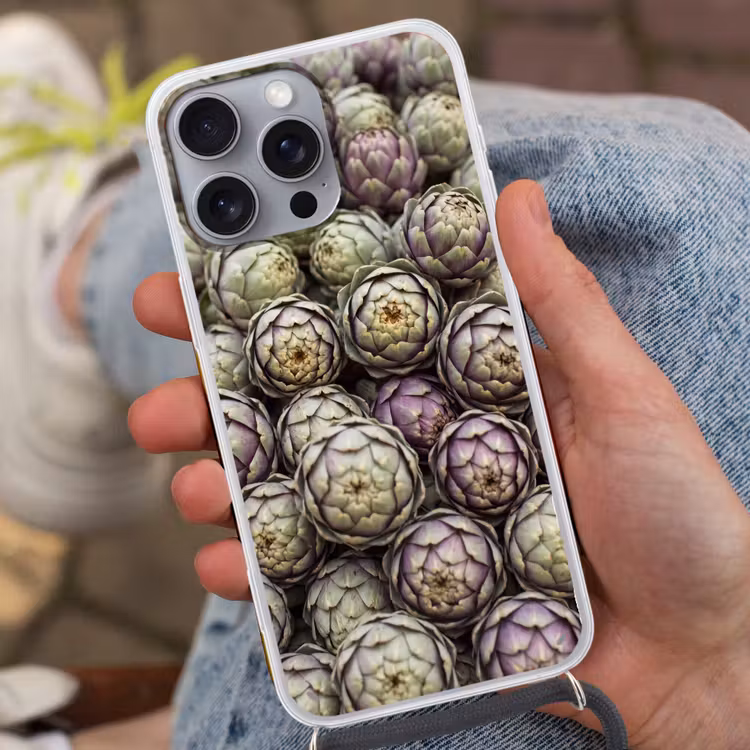 Telefoonhoesje met koord - Groenten - Vers - Eten - Groenten - Vers - Eten Hoesje iPhone 16 Pro Max met koord klein
