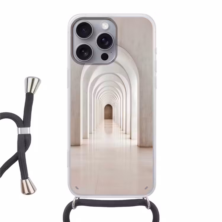 Hal - Bogen - Symmetrisch - Modern Hoesje iPhone 16 Pro Max met koord klein -3d