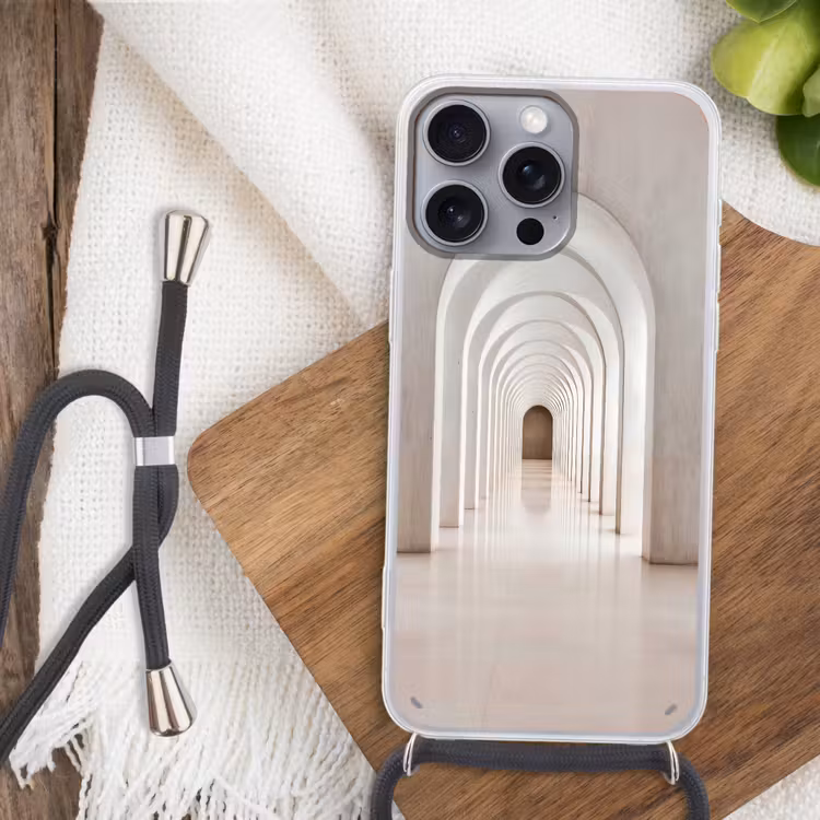 Hal - Bogen - Symmetrisch - Modern Hoesje iPhone 16 Pro Max met koord klein -sfeer4