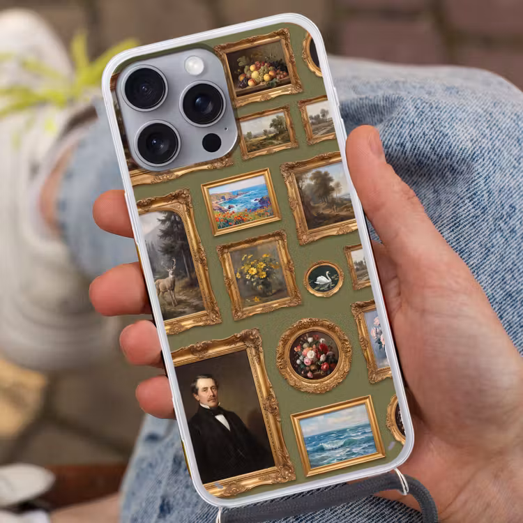 Hert - Bos - Natuur - Klassiek - Dieren Hoesje iPhone 16 Pro Max met koord klein -sfeer3