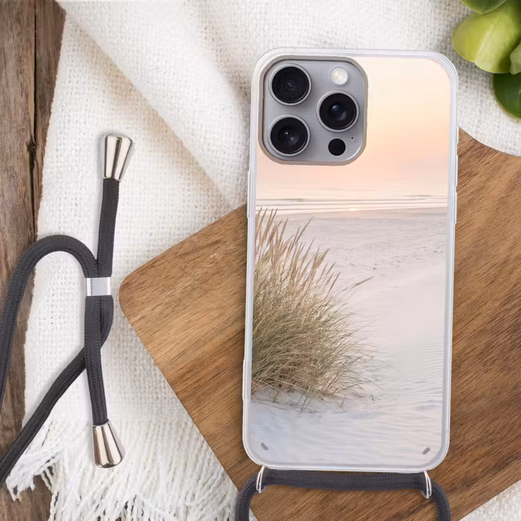 Horizon - Duinlandschap - Zand Hoesje iPhone 16 Pro Max met koord klein -sfeer4