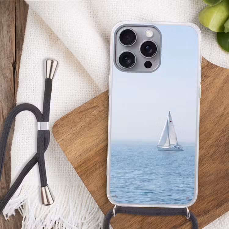 Horizon - Zeilboot - Zee Hoesje iPhone 16 Pro Max met koord klein -sfeer4