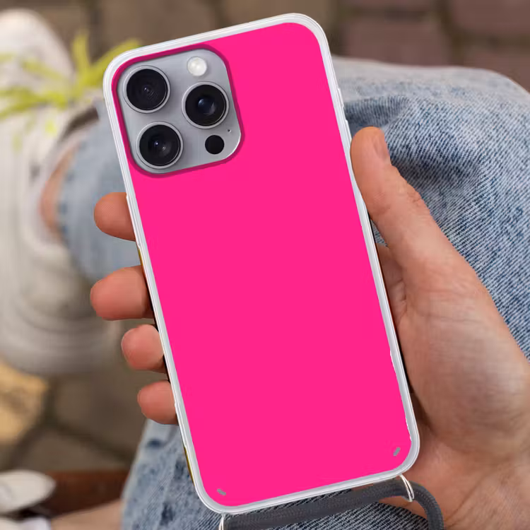 Hot - Fuchsia - Roze Hoesje iPhone 16 Pro Max met koord klein 804 -sfeer3