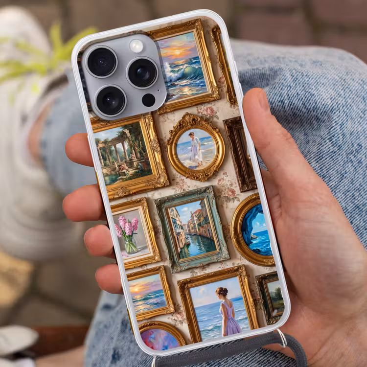 Interieur - Kunst - Collectie - Klassiek - Goud Hoesje iPhone 16 Pro Max met koord klein -sfeer3