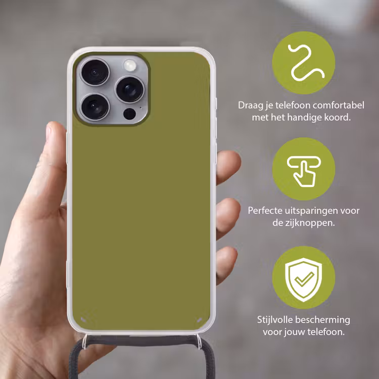 Juniper - Groen - Organisch Hoesje iPhone 16 Pro Max met koord klein 804 -sfeer2_NL