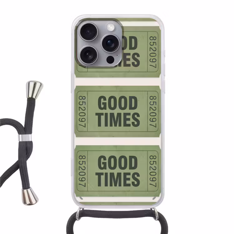 Kaartje - Vintage - Groen - Evenement - Collectie Hoesje iPhone 16 Pro Max met koord klein -3d