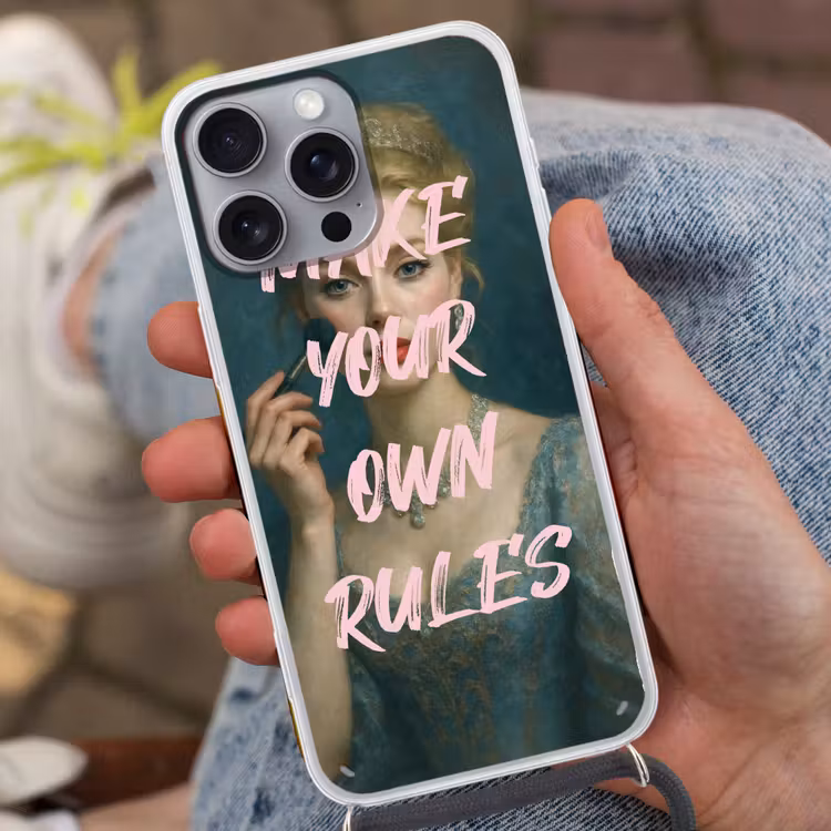 Klassiek - Sierlijk - Roze Hoesje iPhone 16 Pro Max met koord klein -sfeer3