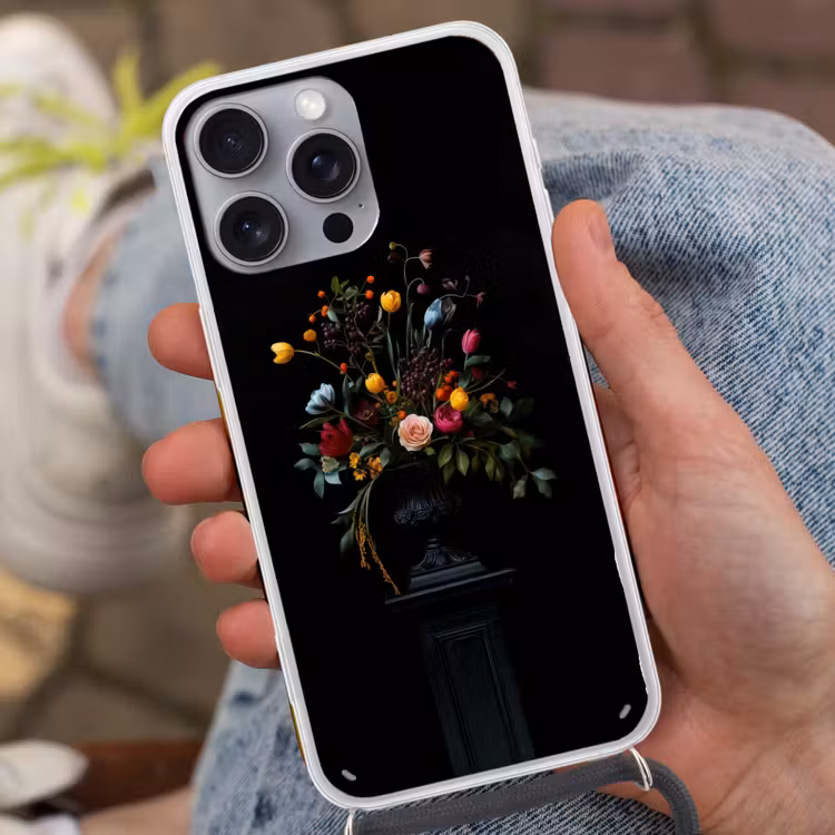 Klassiek - Vaas - Boeket - Bloemen Hoesje iPhone 16 Pro Max met koord klein -sfeer3