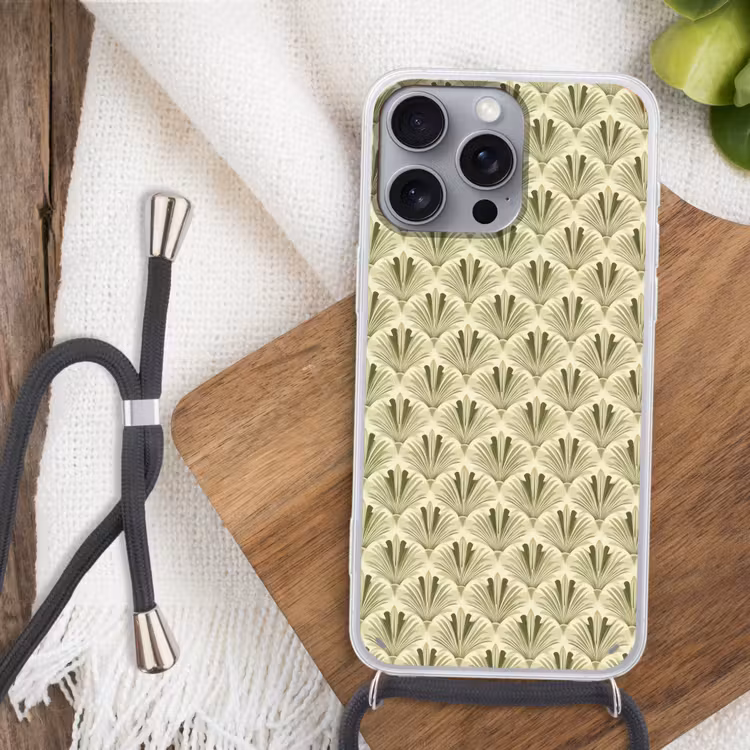 Klassiek - Waaier - Groen Hoesje iPhone 16 Pro Max met koord klein 804 -sfeer4