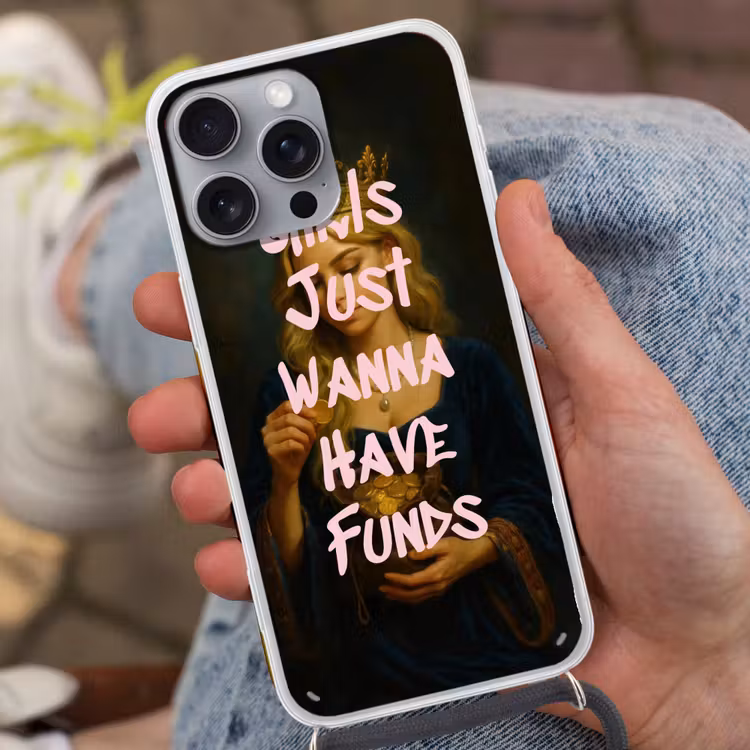 Kroon - Vrouw - Jurk - Opvallend Hoesje iPhone 16 Pro Max met koord klein -sfeer3