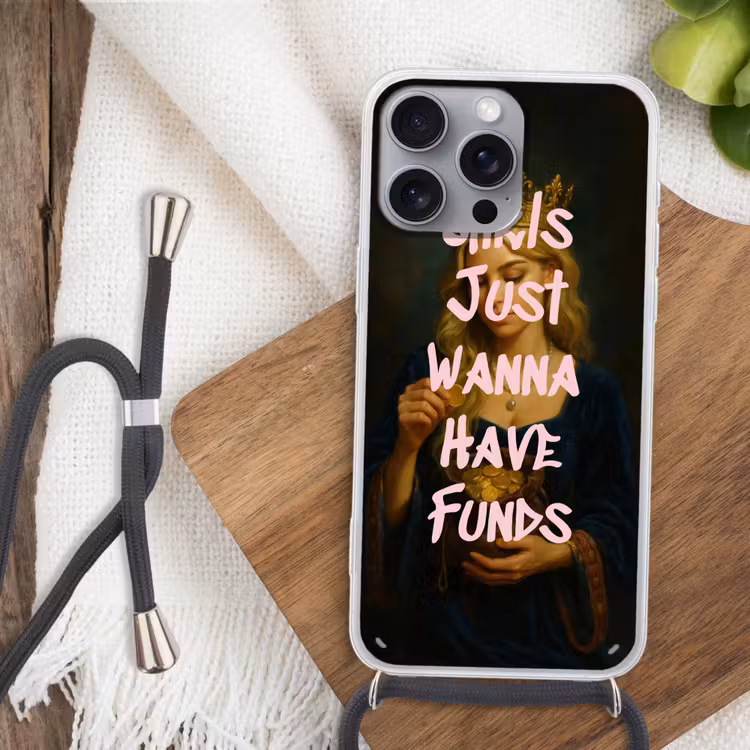 Kroon - Vrouw - Jurk - Opvallend Hoesje iPhone 16 Pro Max met koord klein -sfeer4