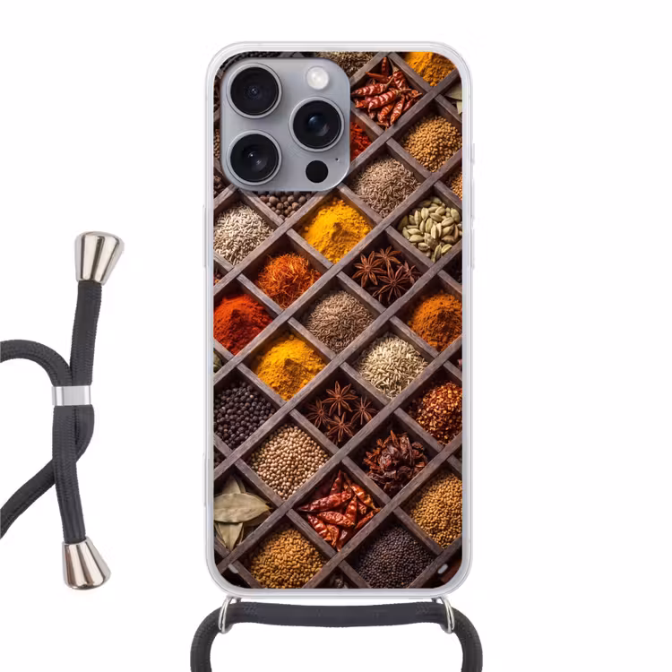 Telefoonhoesje met koord - Kruiden - Houten - Eten — 1
