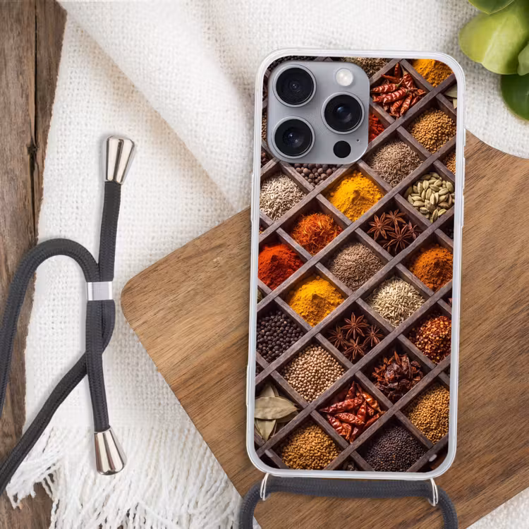 Telefoonhoesje met koord - Kruiden - Houten - Eten — 3