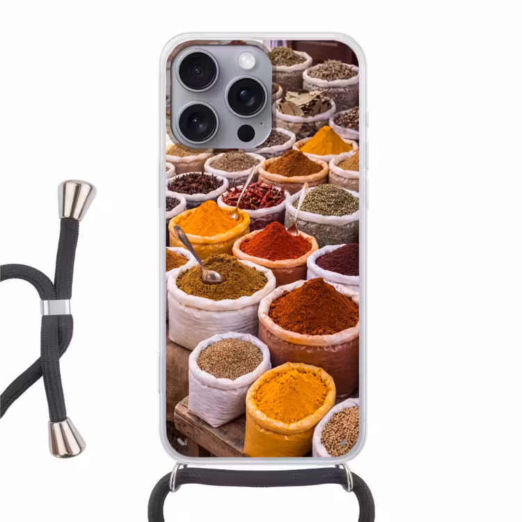 Telefoonhoesje met koord - Kruiden - Markt - Eten — 1