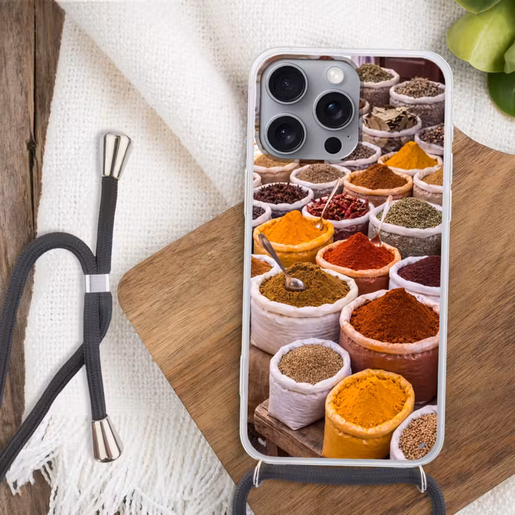 Telefoonhoesje met koord - Kruiden - Markt - Eten — 3