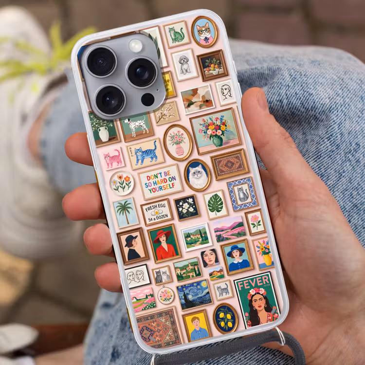 Kunst - Collectie - Decoratie - Modern - Kleurrijk Hoesje iPhone 16 Pro Max met koord klein -sfeer3