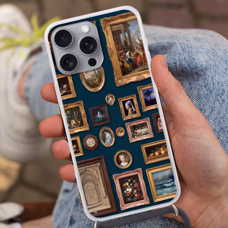 Kunst - Schilderijen - Decoratie - Klassiek - Groen Hoesje iPhone 16 Pro Max met koord klein -sfeer3