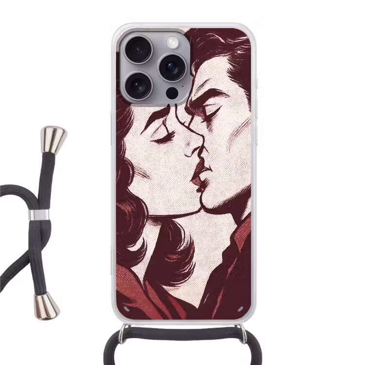 Kussen - Personen - Retro - Bordeaux Hoesje iPhone 16 Pro Max met koord klein -3d