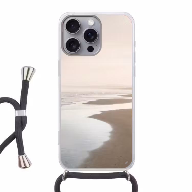 Kustlijn - Strand - Oceaan Hoesje iPhone 16 Pro Max met koord klein -3d