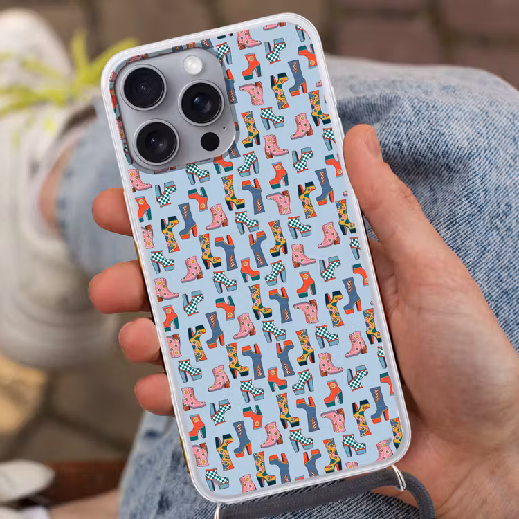 Laarzen - Patroon - Disco Hoesje iPhone 16 Pro Max met koord klein 804 -sfeer3