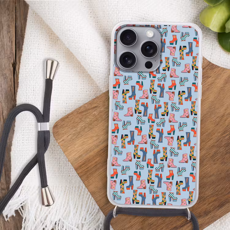 Laarzen - Patroon - Disco Hoesje iPhone 16 Pro Max met koord klein 804 -sfeer4