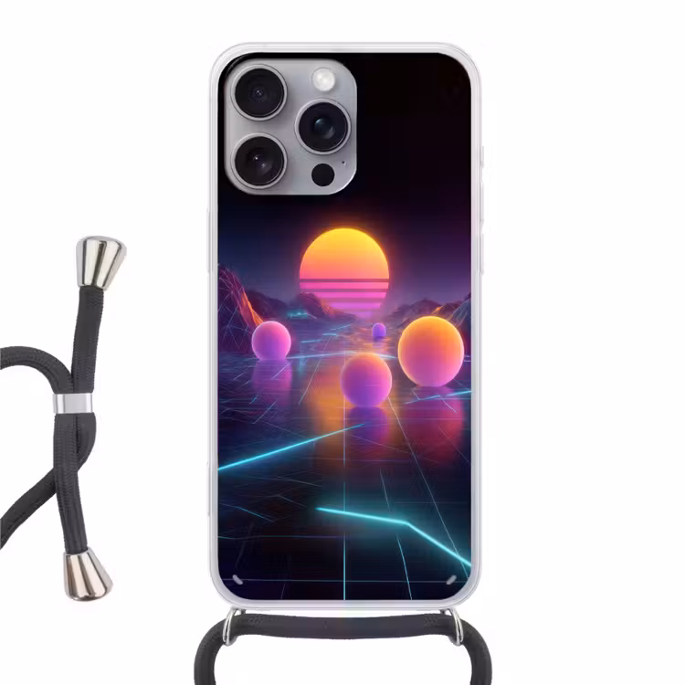 Landschap - Bergen - Bollen - Licht Hoesje iPhone 16 Pro Max met koord klein -3d