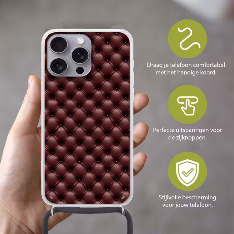 Leer - Patroon - Bordeaux Hoesje iPhone 16 Pro Max met koord klein 804 -sfeer2_NL
