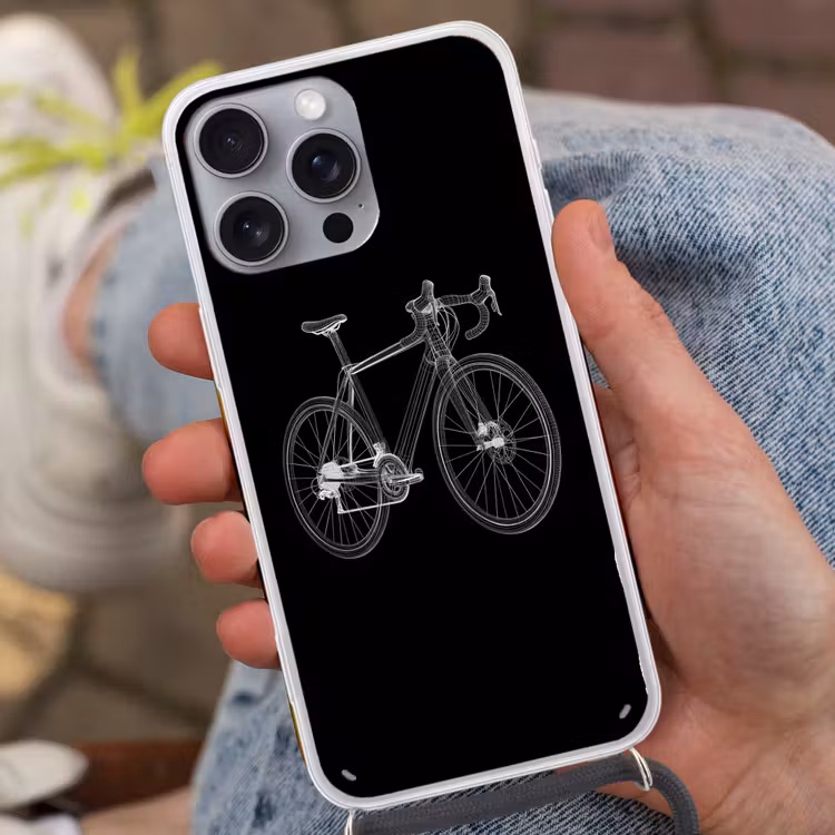 Lijnen - Illustratie - Wit Hoesje iPhone 16 Pro Max met koord klein -sfeer3