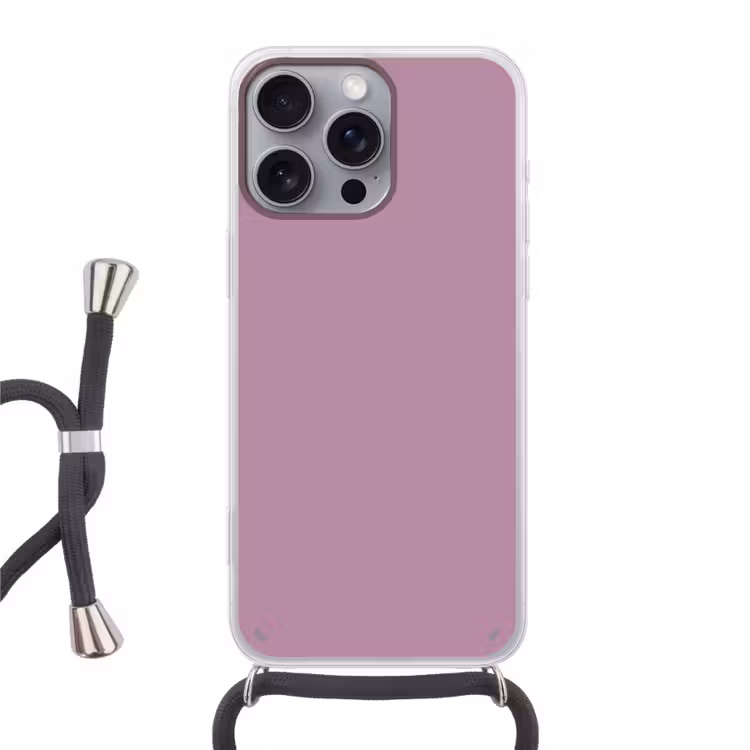 Lilac - Paars - Mauve Hoesje iPhone 16 Pro Max met koord klein 804 -3d