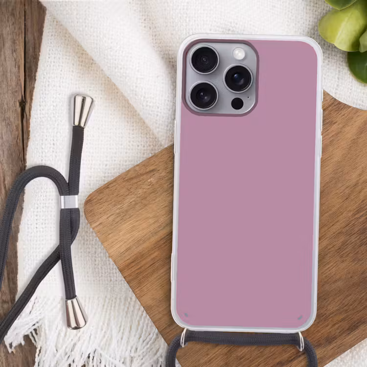 Lilac - Paars - Mauve Hoesje iPhone 16 Pro Max met koord klein 804 -sfeer4