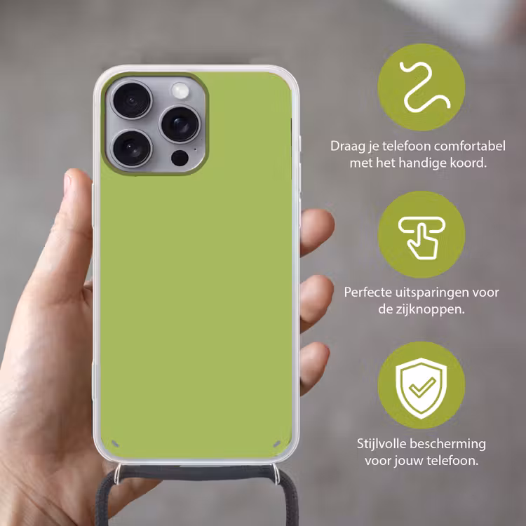 Lime - Glow - Groen Hoesje iPhone 16 Pro Max met koord klein 804 -sfeer2_NL