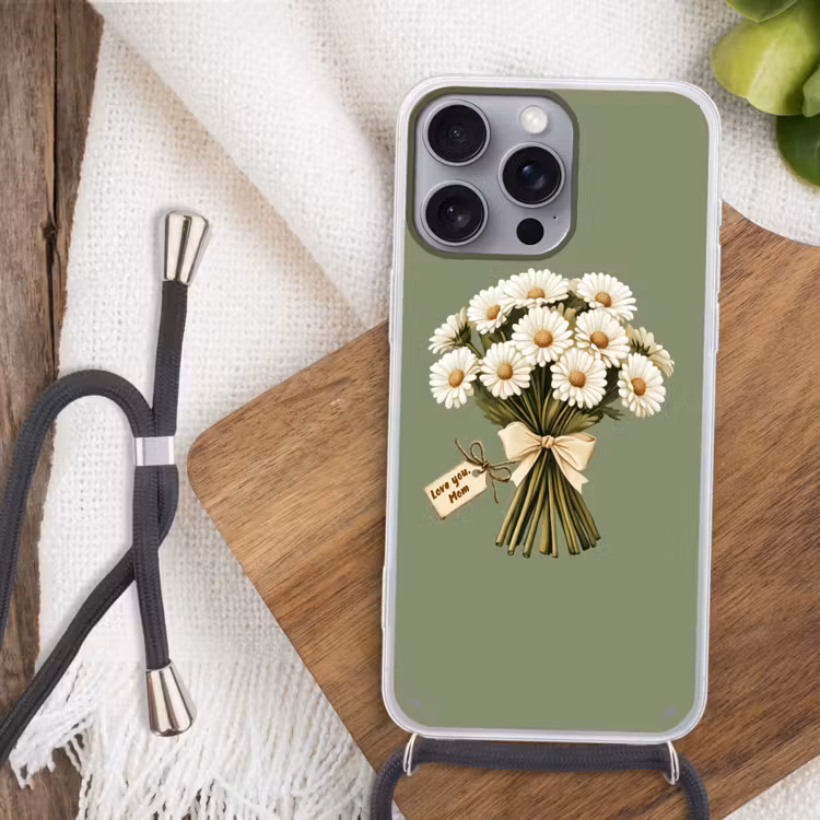 Lint - Boeket - Groen - Quote Hoesje iPhone 16 Pro Max met koord klein -sfeer4