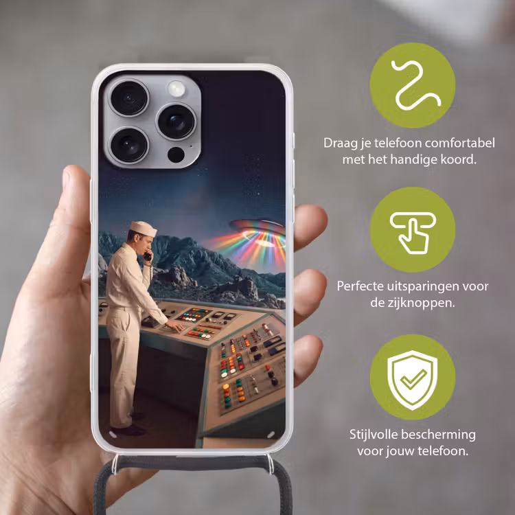 Telefoonhoesje met koord - Man - Controlekamer - Strand — 4