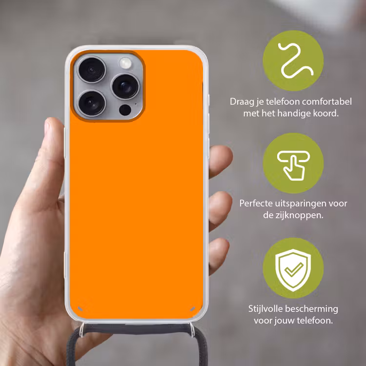 Marigold - Glow - Oranje Hoesje iPhone 16 Pro Max met koord klein 804 -sfeer2_NL