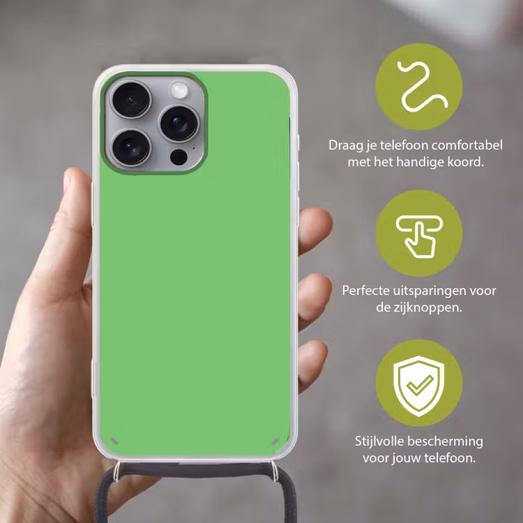 Meadow - Green - Groen Hoesje iPhone 16 Pro Max met koord klein 804 -sfeer2_NL